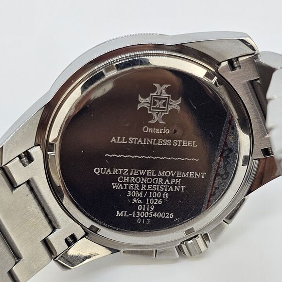 Millage Men's Watch 44MM Blue Dial Gray Bracelet Band 6.5" Wrist New Battery - Picture 6 of 13